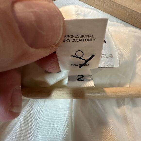 Osca de la Renta White Basketweave Blazer Jacket Women's 10 M Medium - Picture 8 of 9